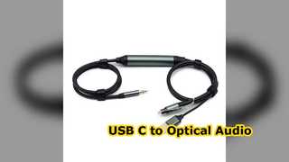 Cabo de áudio óptico USB C para Toslink 3,5 mm