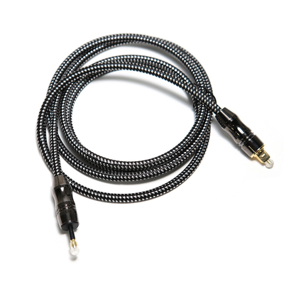 comprar Cabo de áudio de fibra óptica digital TOSLINK OD6.0mm Fio de plástico de liga de zinco preto online manufacture