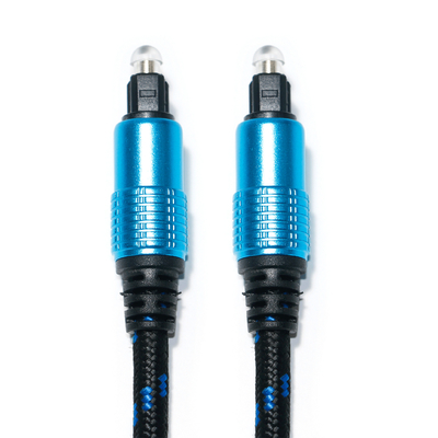 comprar Cabo digital de áudio óptico TOSLINK banhado redondo Ject corda de malha som de alta fidelidade para home theater 1,8 m 2 m online manufacture