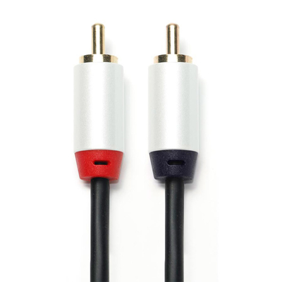 comprar 3,5 de Digitas milímetros de metal chapeado branco Shell Golden Connector do cabo 2/1 audio 1M 2M 3M RCA para o áudio do carro de Soundbar online manufacture