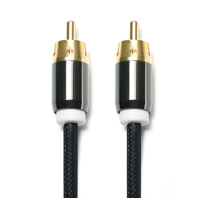 comprar Cabo de áudio digital RCA 3,5 MM 2/1 cabo de malha banhado a ouro porta para barra de som de áudio do carro online manufacture