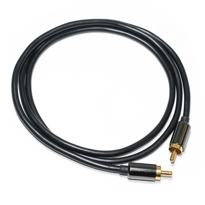 comprar Cabo de áudio digital RCA 3,5 mm saída 1/1 dupla placa macho metal preto PVC liga de alumínio 1,2 m para barra de som áudio do carro online manufacture