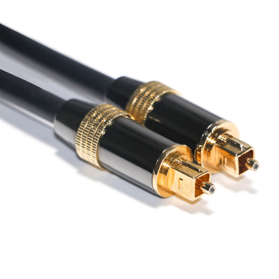 comprar Cabo Digital Toslink OB6.0 Corda PVC Chapeado Preto Metal Aro Interface Dourada 1.2M 2M online manufacture