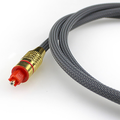 comprar Cabo de fibra óptica digital toslink tecido banhado a ouro porta vermelha 1.2 m 2 m 3 m para barra de som online manufacture