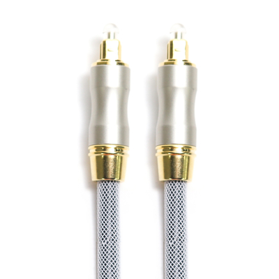 comprar Caixa audio do orador do cabo ótico OD5.0 Knited Grey Rope Gold Plug Frosted Shell For CD/DVD de Toslink Digital online manufacture