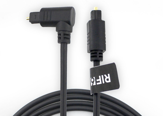 comprar O ouro chapeou 4.0mm cabo ótico de 90 graus, cabo de fibra ótica audio de Toslink online manufacture
