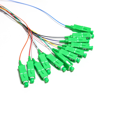 SC APC 12 núcleos Fanout Fibra Óptica Pigtail SM Simplex 1,5 M Fibra Óptica Pigtail/Divisor de Circuito de Ondas de Luz Planar