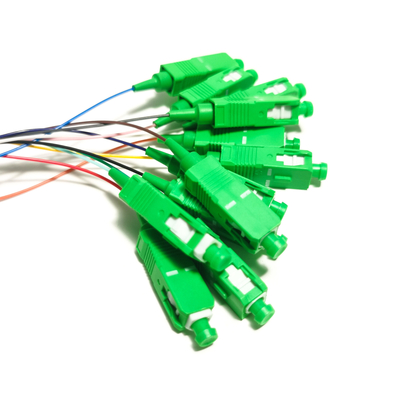 SC APC 12 núcleos Fanout Fibra Óptica Pigtail SM Simplex 1,5 M Fibra Óptica Pigtail/Divisor de Circuito de Ondas de Luz Planar