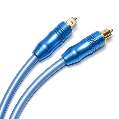 O azul audio ótico do cabo OD5.0 de Toslink Digital chapeou Shell For Amplifier Soundbar de alumínio 1.5M 3M 5M