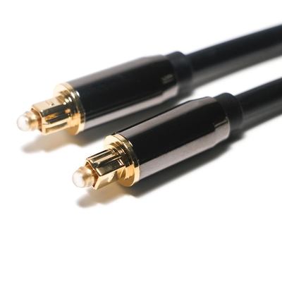 Cable óptico plástico Toslink Profissional Cable óptico de fibra óptica digital com chapa de nylon preto