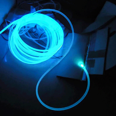 Cabo de fibra óptica de plástico PMMA colorido retardante de chamas poliolefina isolado 5M/10M para decoração de carro/casa