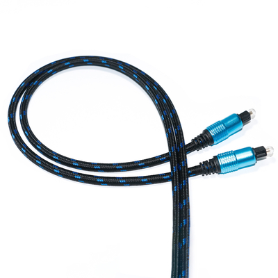 Cabo digital de áudio óptico TOSLINK banhado redondo Ject corda de malha som de alta fidelidade para home theater 1,8 m 2 m