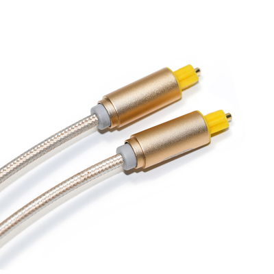 OD4.0 Toslink cabo digital trançado conector plástico shell para barra de som 1,8 m 2,4 m 3 m