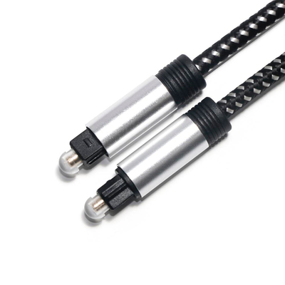 Toslink cabo digital de áudio óptico spdif cabo malha corda chapeada shell porta para home theater cd player barra de som