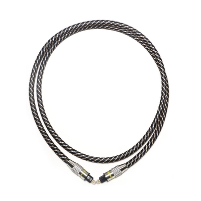Cabo de áudio óptico TOSLINK amarelo trançado de náilon OD4.0 conector banhado a metal
