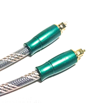 Toslink Cabo Digital Óptico Corda de Malha Banhado a Ouro 4K Connecotr Alta Qualidade de Som HiFi 1.2M 2M Para Amplificador
