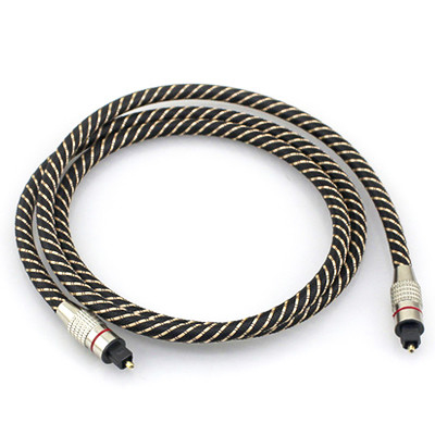 Toslink Optic Digital Cable Nylon Trançado Metal Shell Red Ring Connector HiFi SPDIF 1M - 10M Para SoundBar