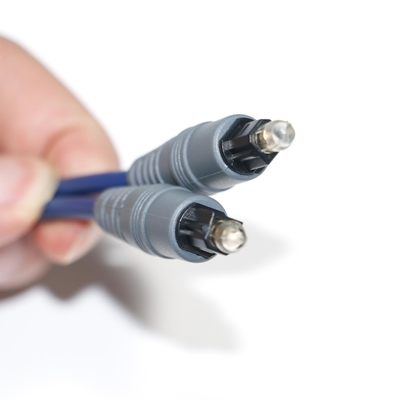 Toslink áudio fibra óptica cabo azul spdif plástico soquete quadrado 1.0mm PMMA 1M 2M para TV cd player