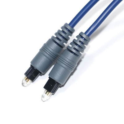 Toslink áudio fibra óptica cabo azul spdif plástico soquete quadrado 1.0mm PMMA 1M 2M para TV cd player