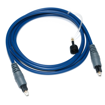 Toslink áudio fibra óptica cabo azul spdif plástico soquete quadrado 1.0mm PMMA 1M 2M para TV cd player