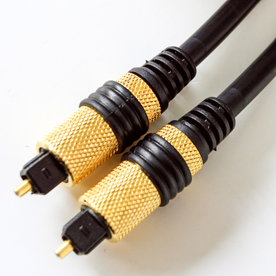 Toslink cabo de fibra óptica de áudio digital pvc chapeado dourado soquete de metal amarelo para home theater cd tv