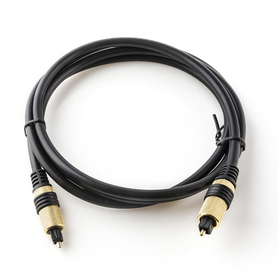 Toslink cabo de fibra óptica de áudio digital pvc chapeado dourado soquete de metal amarelo para home theater cd tv