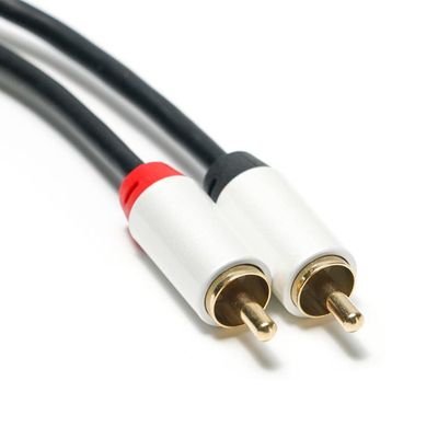 3,5 de Digitas milímetros de metal chapeado branco Shell Golden Connector do cabo 2/1 audio 1M 2M 3M RCA para o áudio do carro de Soundbar