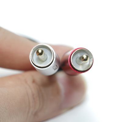Cabo de áudio digital 3,5 MM 2/1 preto PVC branco vermelho chapeado liga de alumínio conector dourado para áudio de carro