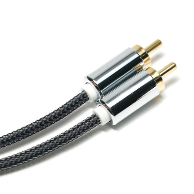 RCA Splendid Preto Nylon Malha Liga de Alumínio Shell OD6.0 Para Barra de Som HiFi Luxo Carro Áudio 1.5M