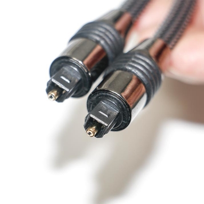 Concha de metal trançado de nylon preto Toslink OD6.0 para saída de alto-falante digital cabo de TV 1,2 m