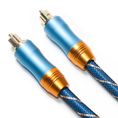 Toslink Digital Cable Premium OD6.0 Knited Rope Plated Frosted Shell Square Interface Blue 1.5M HiFi Sound For Subwoofer