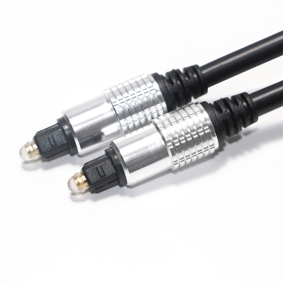 Tomada de fábrica de alumínio preta do som da fidelidade do PVC OD5.0 Shell Plated Gold Ports do cabo audio de Toslink para o amplificador Soundbar
