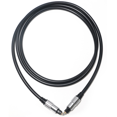 Tomada de fábrica de alumínio preta do som da fidelidade do PVC OD5.0 Shell Plated Gold Ports do cabo audio de Toslink para o amplificador Soundbar