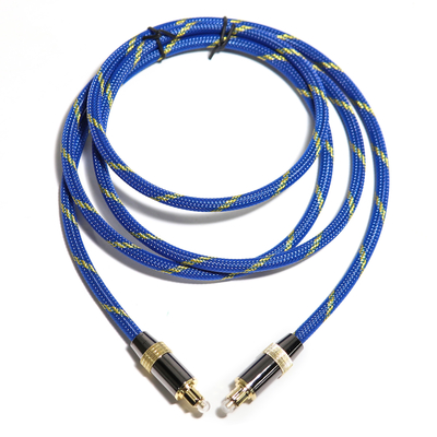 Toslink didital cabo óptico banhado a ouro 4 k porta tecida corda azul coaxial som de alta fidelidade para audiófilo de alta fidelidade 1.2 m 2 m