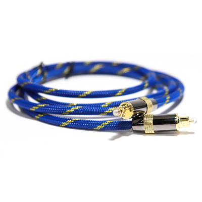 Toslink didital cabo óptico banhado a ouro 4 k porta tecida corda azul coaxial som de alta fidelidade para audiófilo de alta fidelidade 1.2 m 2 m