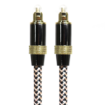 Toslink Didital Cabo Óptico OD5.0 Dourado 4K Corda Trançada Som HiFi Para Home Theater Soundbar