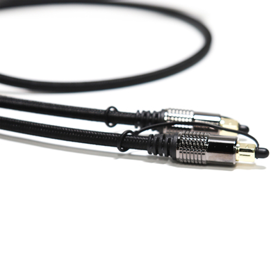 Cabo de áudio óptico TOSLINK OD5.0 Blakc Knite Rope banhado a liga Shell interface de ouro 0,8 m 1,2 m para barra de som de home theater