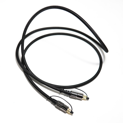 Cabo de áudio óptico TOSLINK OD5.0 Blakc Knite Rope banhado a liga Shell interface de ouro 0,8 m 1,2 m para barra de som de home theater