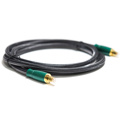 Tomada de fábrica cabo de áudio óptico digital verde oliva concha de metal com rede tecida 0,8 m 1,2 m
