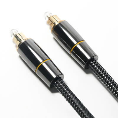 Toslink Toslink Cabo de Fibra Óptica Nylon Tecido Rede Banhado a Cobre Conector de Aro de Ouro 1.2M para alto-falante subwoofer