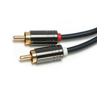 Cabo de áudio digital RCA 3,5 MM PVC chapeado em liga de alumínio preto Qualidade para barra de som Conector de 0,5 m para mini barra de som