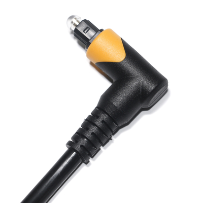 Fábrica Outlet Toslink Fibra Óptica Cabos de Áudio Masculino Preto Amarelo PVC 90° Quadrado Toslink Cabos Ópticos Plásticos