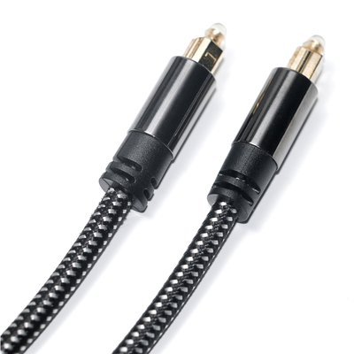Tomada de fábrica novíssimo cabo de áudio óptico digital Toslink SPDIF tecido banhado a ouro cabo amplificador para subwoofer