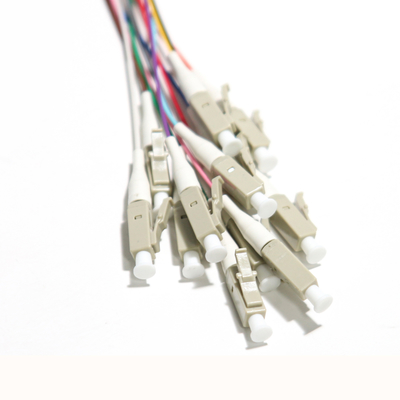 Blue LC UPC 12 Core Ribbon Fibra Pigtails Porta Cinza 0,9mm Gigabit Ethernet Velocidades 1,5m-3m