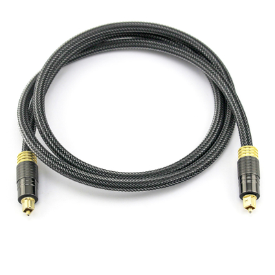 Tomada de fábrica de áudio óptico digital premium Toslink 24K Corda de malha dourada banhada a ouro 1,2 m