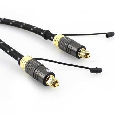 1.2M Cable Toslink de Áudio Revestido em Ouro para Subwoofer de Alto-Fluxo Audiófilo com Concha Texturizada e Conector Homem para Homem