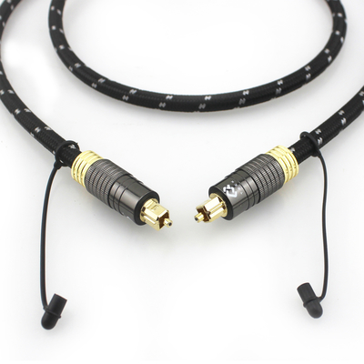 1.2M Cable Toslink de Áudio Revestido em Ouro para Subwoofer de Alto-Fluxo Audiófilo com Concha Texturizada e Conector Homem para Homem