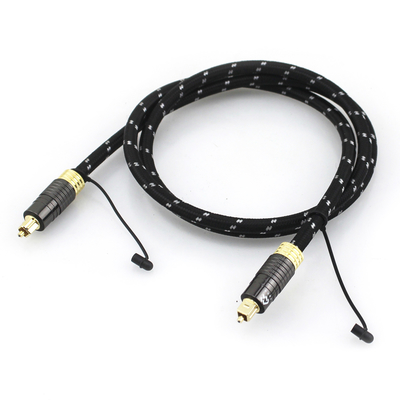 1.2M Cable Toslink de Áudio Revestido em Ouro para Subwoofer de Alto-Fluxo Audiófilo com Concha Texturizada e Conector Homem para Homem
