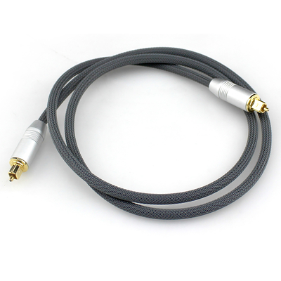 [Tomada de fábrica] Corda de malha de porta de prata dourada folheada a Toslink para alto-falante de alto-falante de alta fidelidade audiófilo 1,2 M 2 M