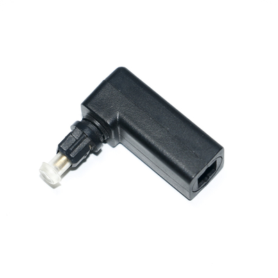 Toslink Fêmea para Toslink Macho Óptico 90 Graus Ângulo Reto Adaptador de Cabo de Áudio Estéreo Conversor de Áudio 360 Rotações